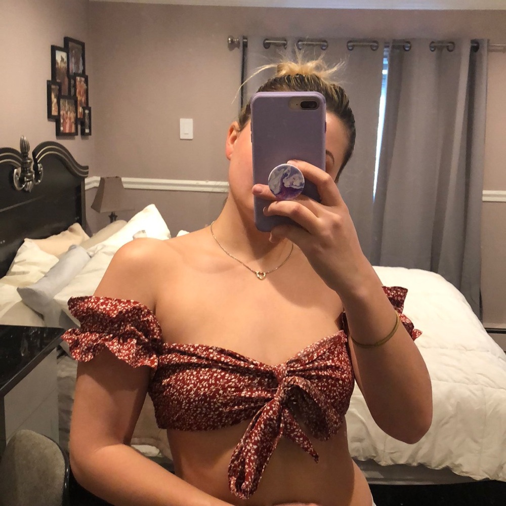 Off the shoulder bandeau top